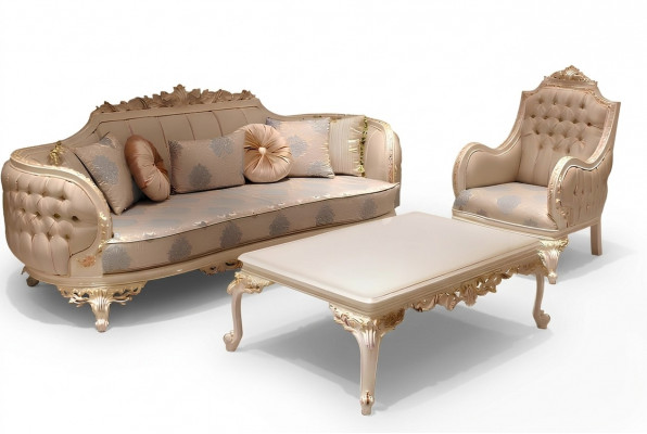Exclusieve gezellige woonkamer 3-zitsbank Modern 2x fauteuil ontwerp