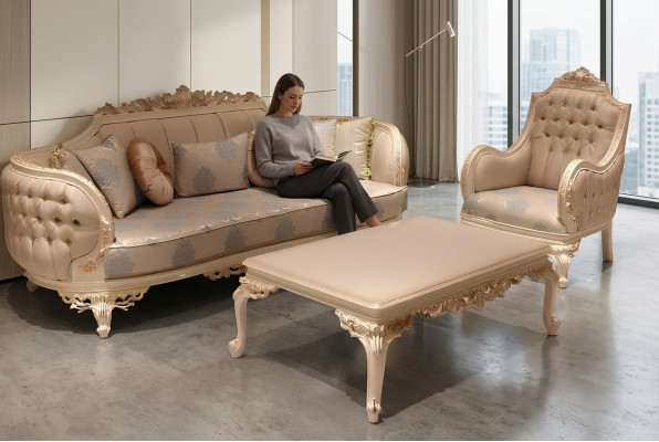 Stijlvolle Luxe 3-zitsbank Woonkamer Fauteuil Elegant Meubilair Nieuw