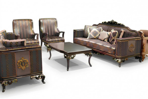 Luxe 3-delig bankstel set Bank 3-zits Relax 2x Fauteuil Deluxe