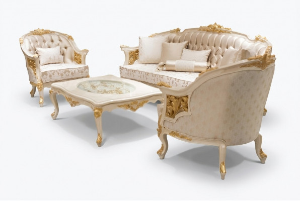 Moderne luxe bankstel set met 2 banken van 3 zits woonkamerset en luxe stoel
