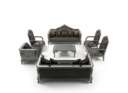 Luxe woonkamer bankstel meubels 3+3+1+1 2x bank 2x fauteuil bruin nieuw