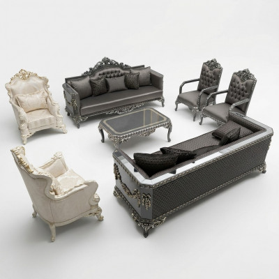Comfortabele woonkamerset met bankstel 3+1+1 en nieuwe luxe 2x bruine fauteuils.
