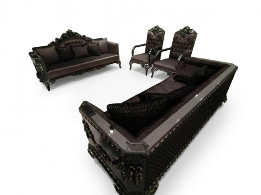 Deluxe woonkamerset bank en fauteuil Premium bank en fauteuil Nieuw bruin