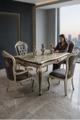 Ontwerper eetkamer meubels Houten eettafel Tafel Goud Ruimte voor 6 personen