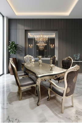 Ontwerper eetkamer meubels Houten eettafel Tafel Goud Ruimte voor 6 personen