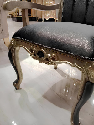 Exclusieve Chesterfield eetkamerstoel Gezellige stoel Hout Textiel Eetkamerstoelen