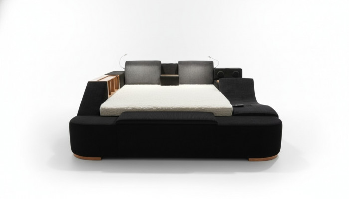 Kleurrijke slaapkamermeubels met kleurrijke meubels, bedden, bedden Zwart Modern Bed