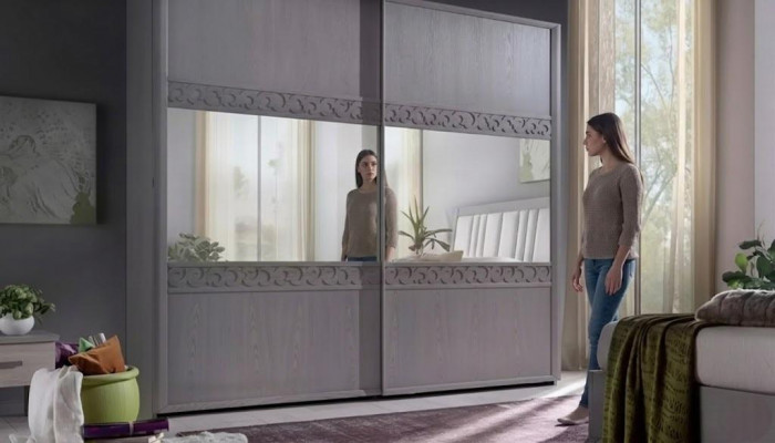 Schuifdeurkast Kast Kledingkast met spiegel Hout Luxe Modern
