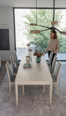 Stoelgroep set tafel 6x stoelen eetkamer design hout eetkamerset 7-delig
