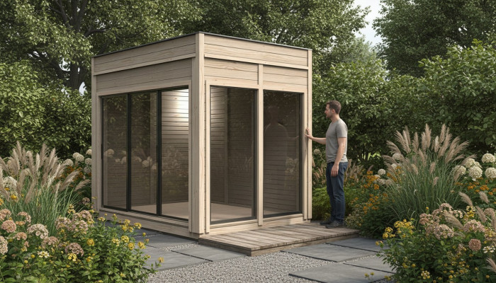 Campinghuis tuinhuis huis houten huis vakantiehuis huisje camping 245x245x318