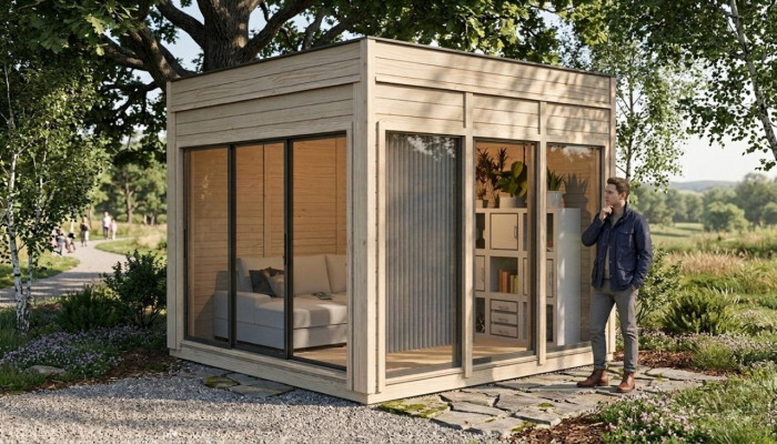 Campinghuis Tuinhuis Houten huis Vakantiehuis Tuinhuisje 354x354x318.