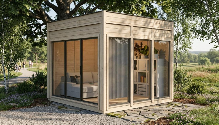 Campinghuis Tuinhuis Houten huis Vakantiehuis Tuinhuisje 354x354x318.