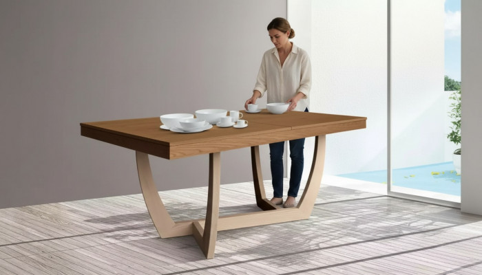 Uittrekbare eettafel Keukentafel Eettafels Tafel van hout Houten tafel Modern