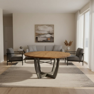 Ronde eettafel hout ronde keukentafel eettafels moderne stijl bruin 140cm