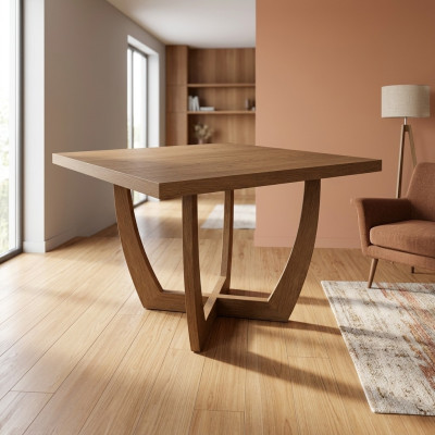 Eetkamer eettafel Keukentafel 110 x 110 x 74 cm bruin Stijl Modern Tafel