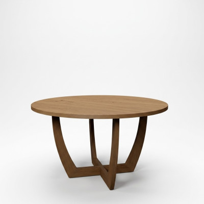Ronde Houten Eettafel Keukentafel in nieuwe moderne stijl bruin 140cm.