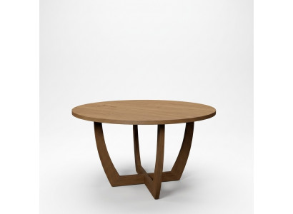 Ronde Houten Eettafel Keukentafel in nieuwe moderne stijl bruin 140cm.