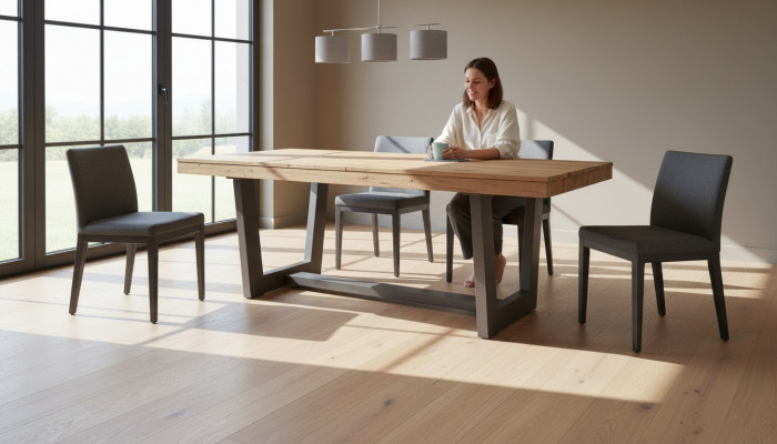 Eettafel Houten uitschuifbare eettafel Eettafels Tafel 160/240 x 90 x 78 cm Stijl Modern