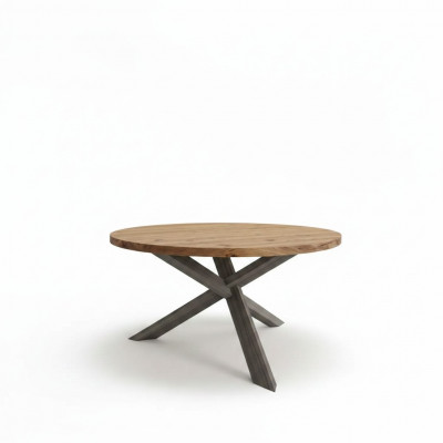 Eetkamer Ronde Eettafel Hout Ronde Keukentafel Moderne Stijl Bruin 140cm