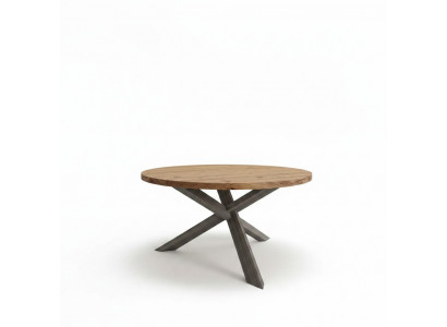 Eetkamer Ronde Eettafel Hout Ronde Keukentafel Moderne Stijl Bruin 140cm
