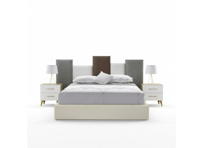 Slaapkamer set Bed 2x Nachtkastje Hout wit compleet Modern 3-delig