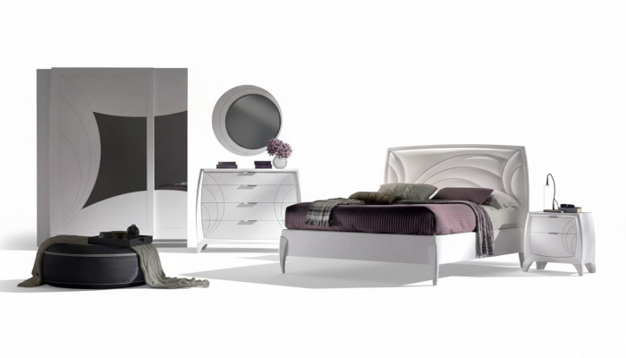 Slaapkamer set Bed 2x Nachtkastje Kledingkast 6-delig Design Luxe