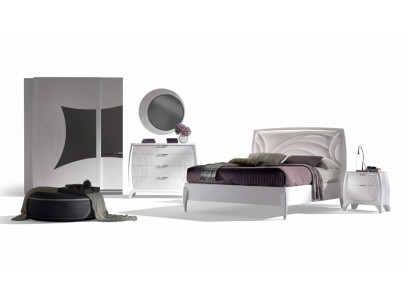 Slaapkamer set Bed 2x Nachtkastje Kledingkast 6-delig Design Luxe