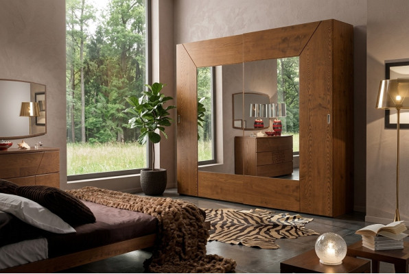 Slaapkamer kledingkast Houten kast Modern bruin Kleerkasten