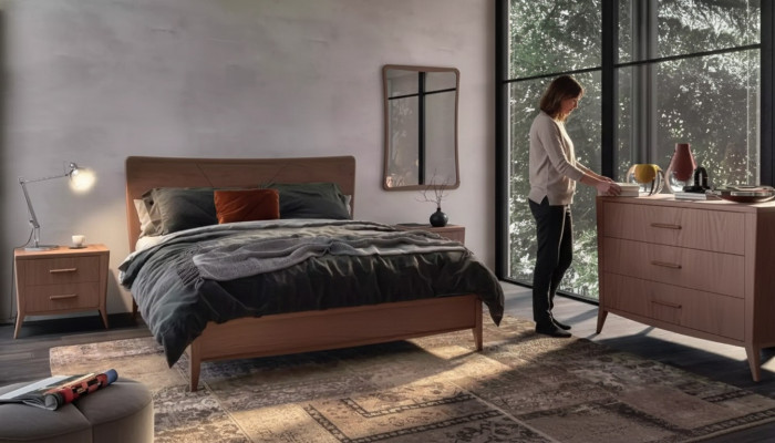 Slaapkamerset Bed 2x Nachtkastjes Commode Design Luxe Meubelen 4-delig