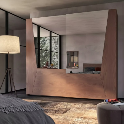 Kledingkast bruin Slaapkamer Hout Kast Luxe Modern Kledingkasten