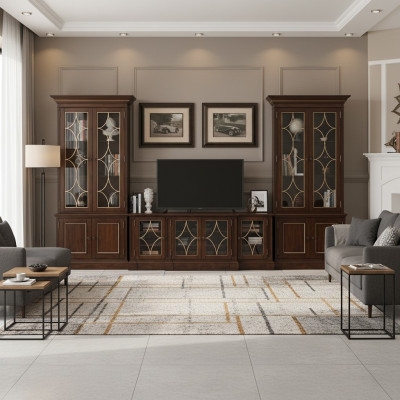 Tv-meubel 2x Vitrine Moderne woonkamer woonkamerset Modern 3-delig