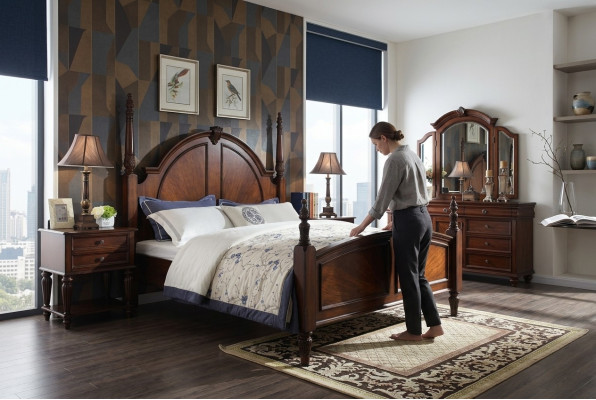 Bed 2x Nightstands Bedroom Set Luxury Design new brown 3-piece Modern  Bed 2x Nachtkastjes Slaapkamer Set Luxe Ontwerp nieuw bruin 3-delig Modern