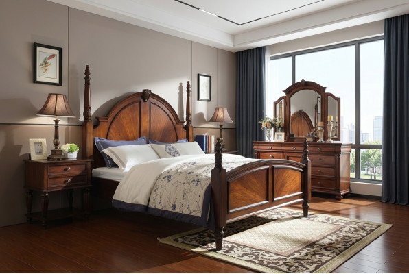 Bed 2x Nightstands Bedroom Set Luxury Design new brown 3-piece Modern  Bed 2x Nachtkastjes Slaapkamer Set Luxe Ontwerp nieuw bruin 3-delig Modern
