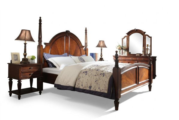 Bed 2x Nightstands Bedroom Set Luxury Design new brown 3-piece Modern  Bed 2x Nachtkastjes Slaapkamer Set Luxe Ontwerp nieuw bruin 3-delig Modern