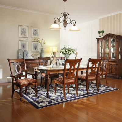 Eetkamer Eettafel 4x stoel 2x stoel set van 7 delen Luxe houten meubels