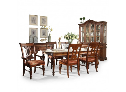 Eetkamer Eettafel 4x stoel 2x stoel set van 7 delen Luxe houten meubels