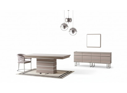 Tafel 6x Stoelen Dressoir Spiegel 9-delige eetkamer set groep garnituur