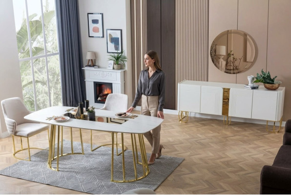 Tafel Stoelen 7-delige eetkamer eettafel eetkamer set groep nieuw ontwerp