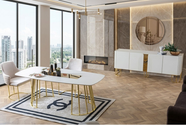 Tafel Stoelen 7-delige eetkamer eettafel eetkamer set groep nieuw ontwerp