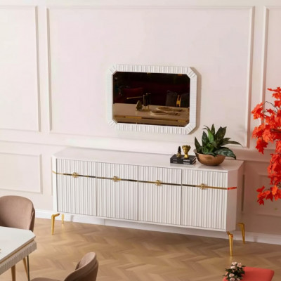 Dressoir Spiegel Ontwerp Meubels Console Hout Woonkamer Designer