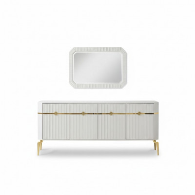 Dressoir Spiegel Ontwerp Meubels Console Hout Woonkamer Designer