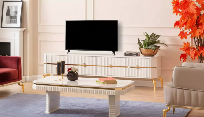 Salontafel dressoir 2-delig woonkamermeubels tafel lowboard nieuw wit