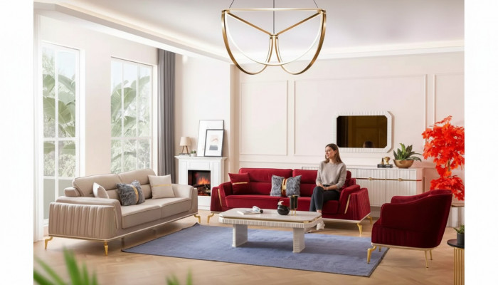 Sofaset 331 Set Woonkamerset Design Modern 3-delig nieuw