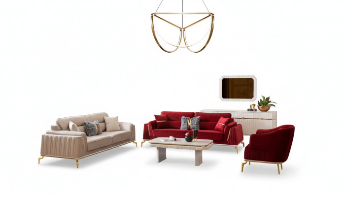 Sofaset 331 Set Woonkamerset Design Modern 3-delig nieuw