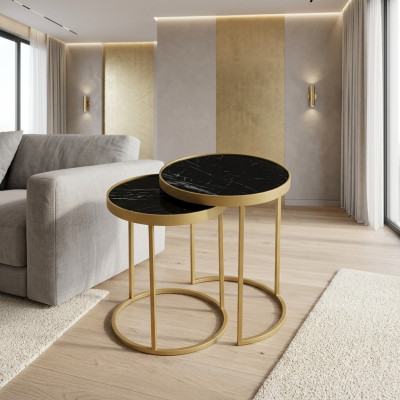 Bijzettafel goud Woonkamer meubels Materiaal roestvrij staal Design nieuw