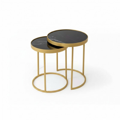 Bijzettafel goud Woonkamer meubels Materiaal roestvrij staal Design nieuw