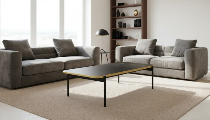 Meubel Tafel Luxe Modern Salontafel Hout Woonkamer Ontwerp zwart