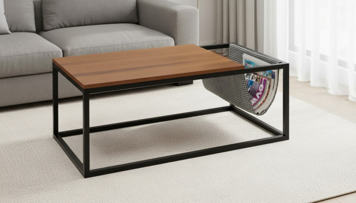 Woonkamer salontafel bruin meubels tafel luxe nieuw modern design hout.