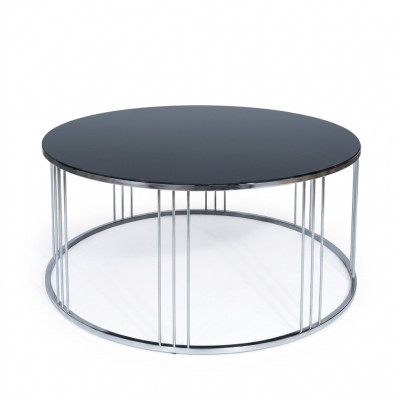 Salontafel meubel luxe nieuw zwart modern woonkamer design roestvrij staal.