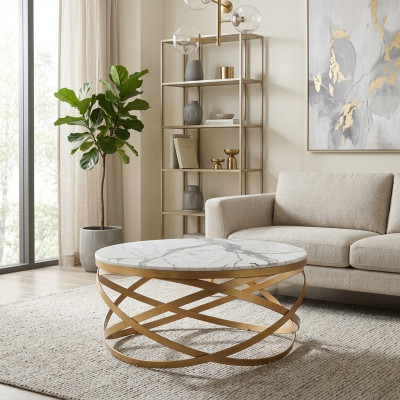 Salontafel Meubel Tafel Luxe Goud Modern Woonkamer Ontwerp Roestvrij staal